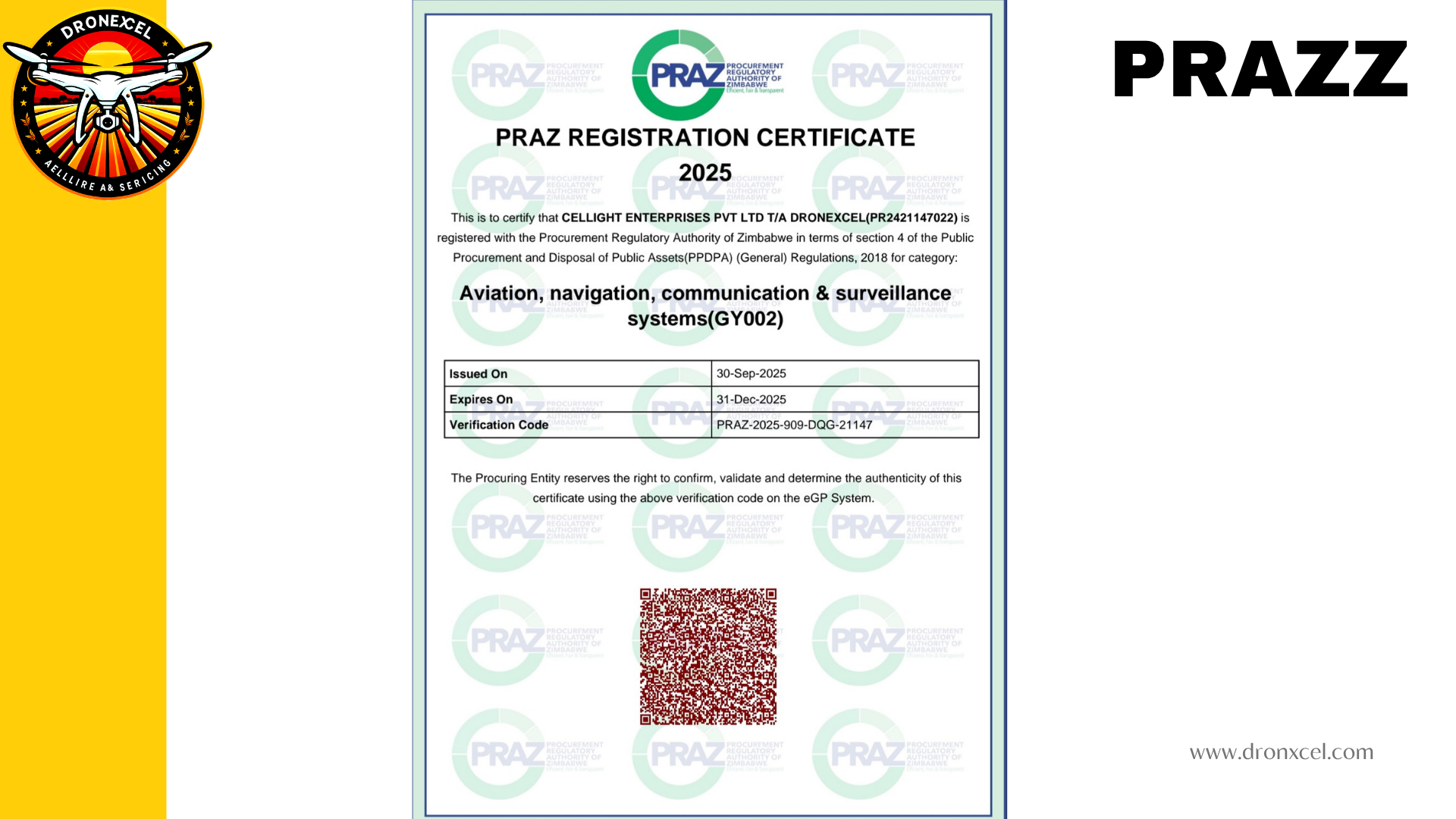 DronXcel company profile slide 5