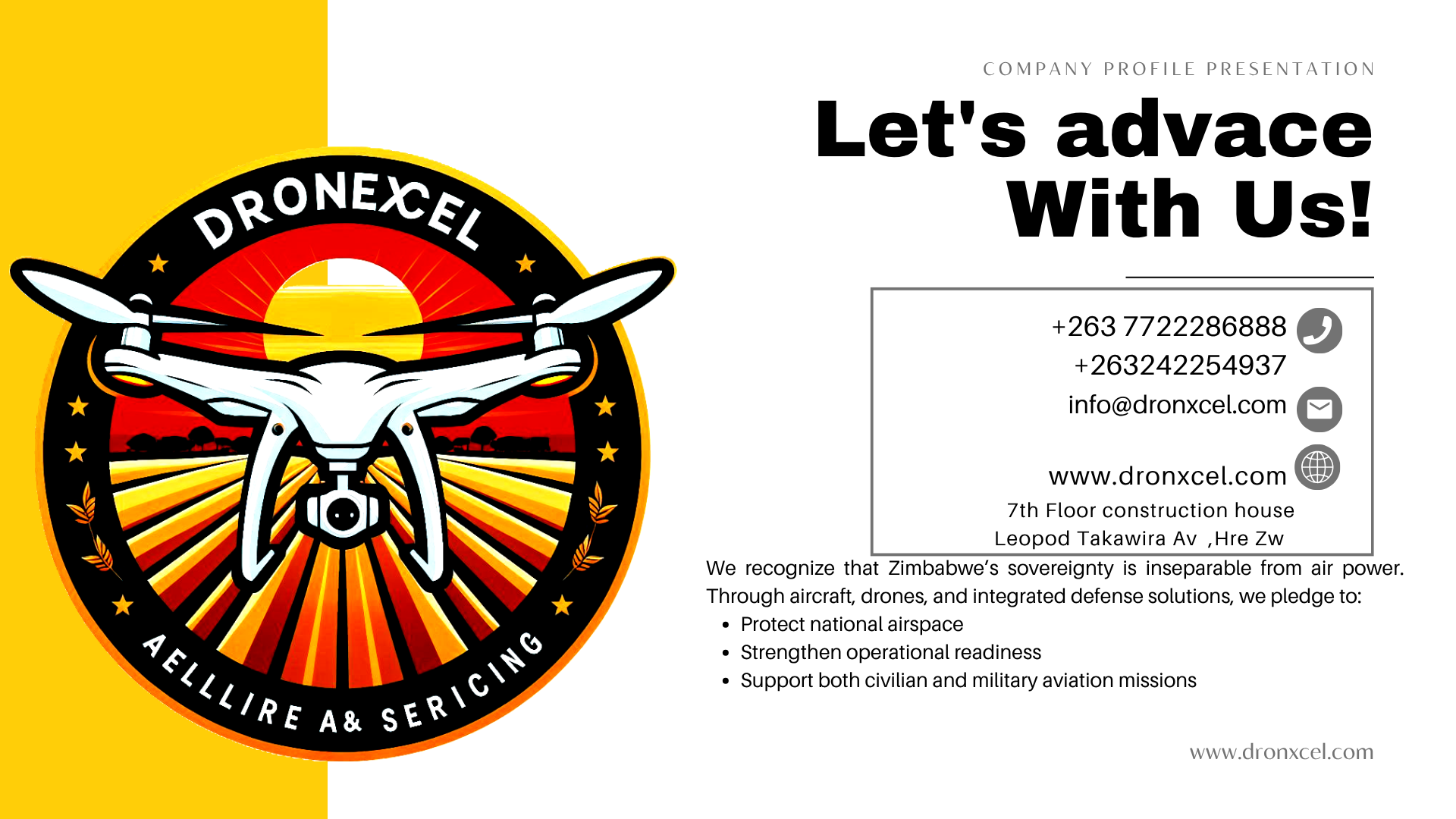 DronXcel company profile slide 19